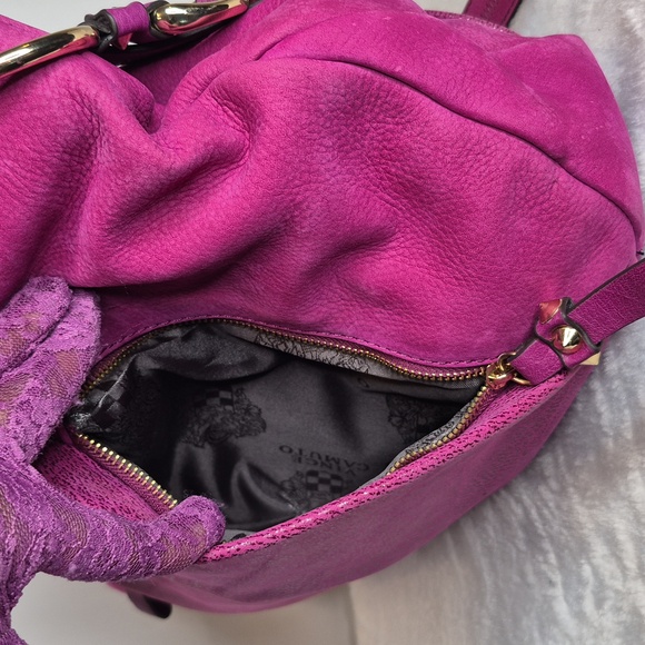 Vince Camuto Large Purple Leather Shoulder Crossbody Bag w/Dust Bag - Picture 16 of 17